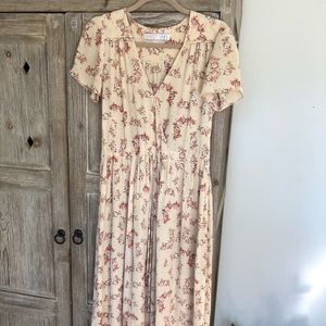 Christy Dawn Cream Floral Dress S XS